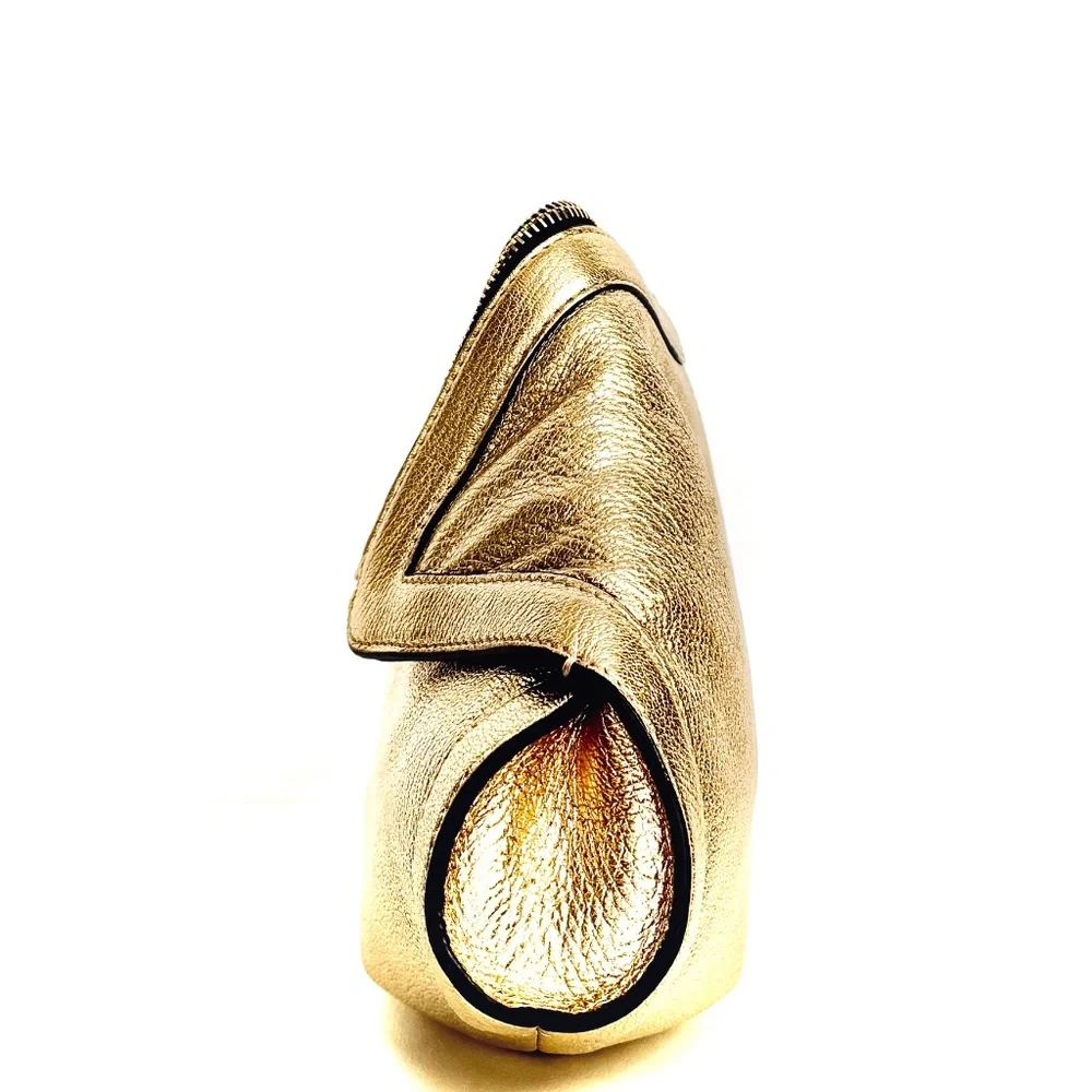 Alexander McQueen Metallic Lambskin Light Gold De Manta Clutch